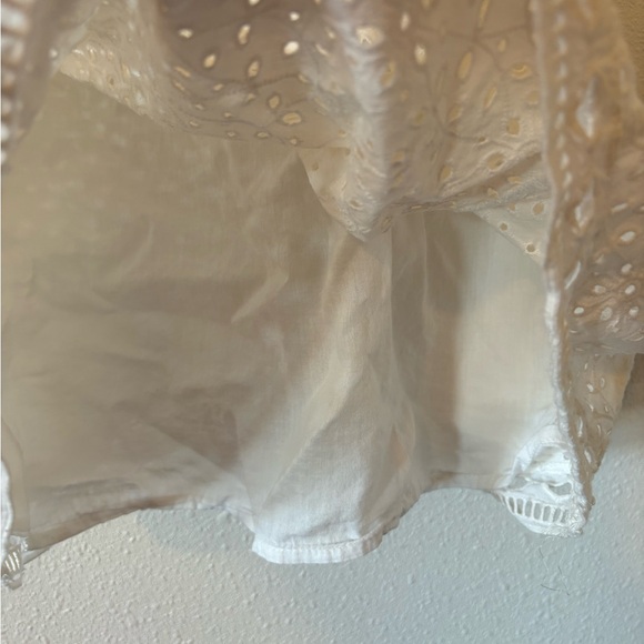 Anthropologie Maeve White Eyelet Ruffle Top - Picture 4 of 7